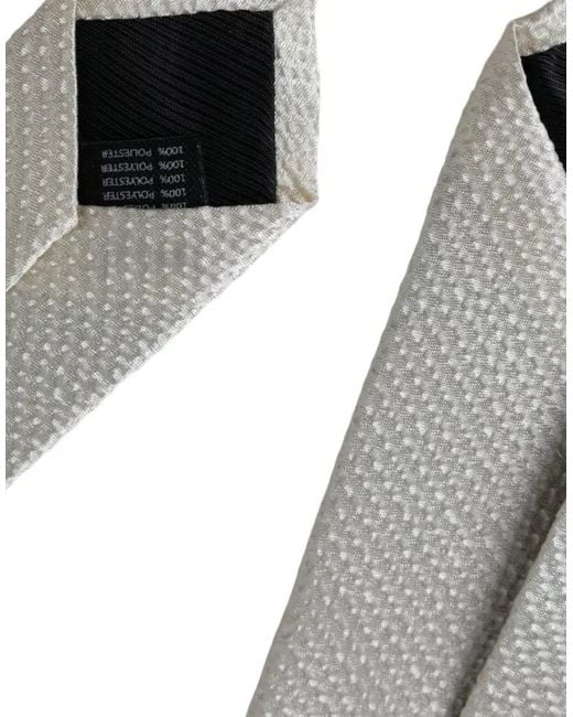 Dolce & Gabbana White Textured Silk Necktie for men