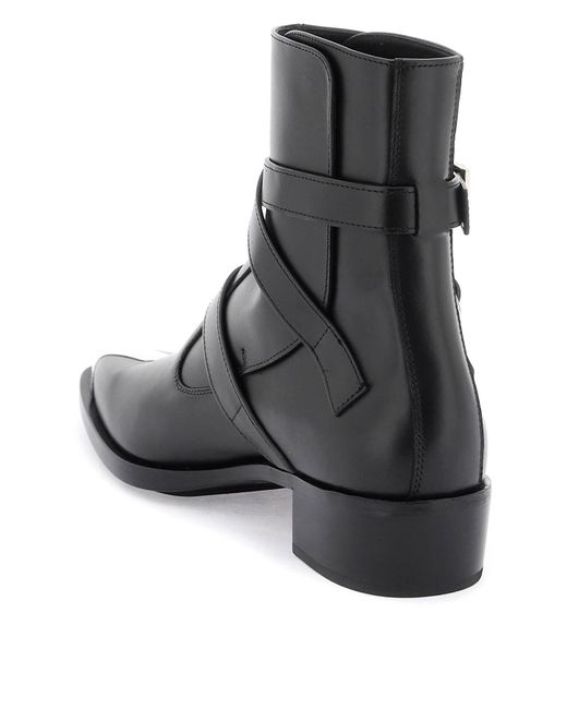 Alexander McQueen Black 'punk' Boots With Three Buckles for men