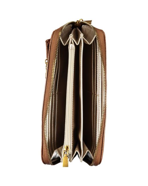 Guess Brown Elegant Zip Wallet With Multiple Compartments