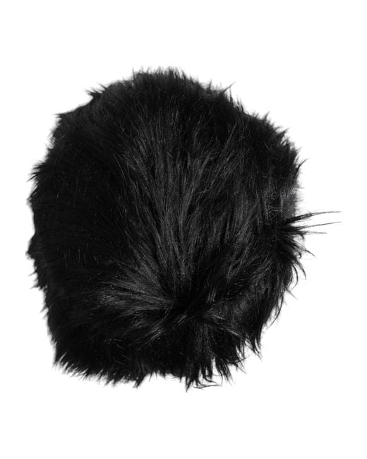 Dolce & Gabbana Black Faux Fur Bucket Hat for men