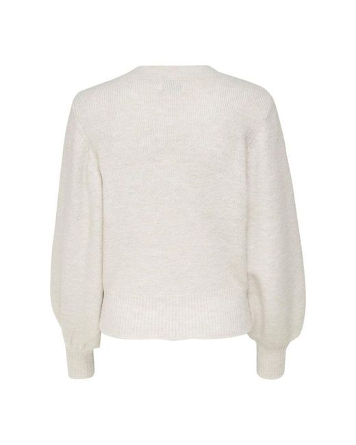 ONLY White Cream Polyester Sweater