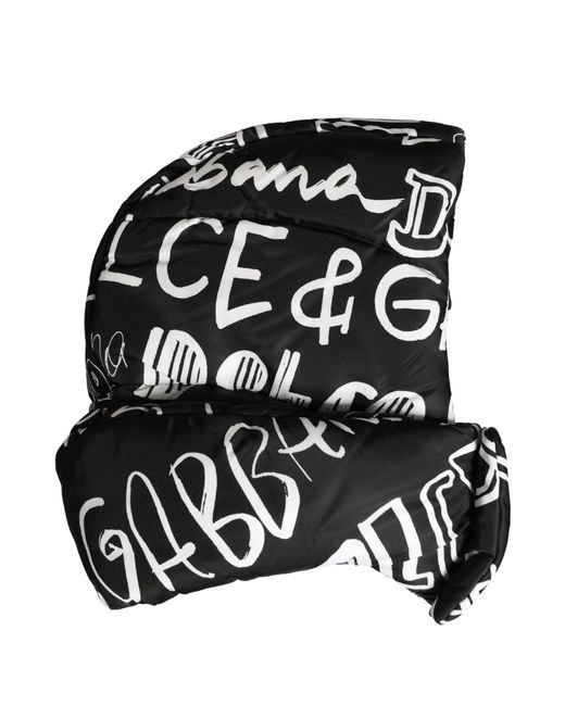 Dolce & Gabbana Black Logo Print Whole Head Wrap Capello Hat for men