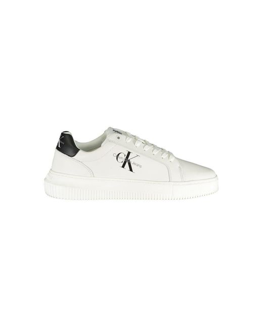 Calvin Klein White Leather Chunky Cupsole Trainers for men