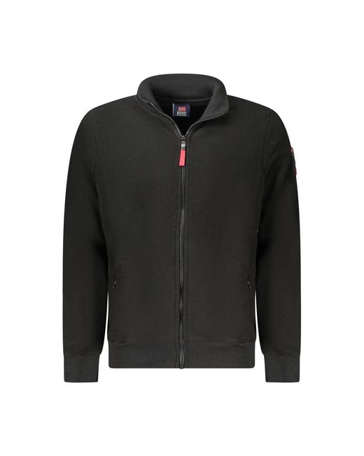 Norway 1963 Black Polyester Sweatshirt With Ribbed Trims for men