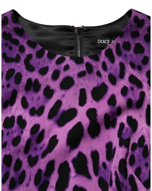 Dolce & Gabbana Purple Leopard Sheath Bodycon Mini Dress 05+Se