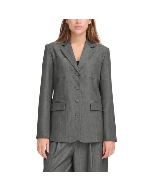 Ichi Gray Polyester Blazer