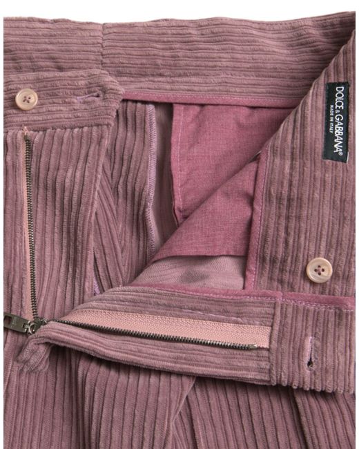 Dolce & Gabbana Purple Corduroy Cotton Stretch Skinny Pants for men