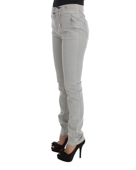 CoSTUME NATIONAL Pants Gray Cotton Blend Super Slim Fit Jeans