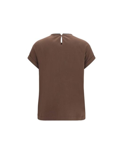Brunello Cucinelli Brown Elastane T