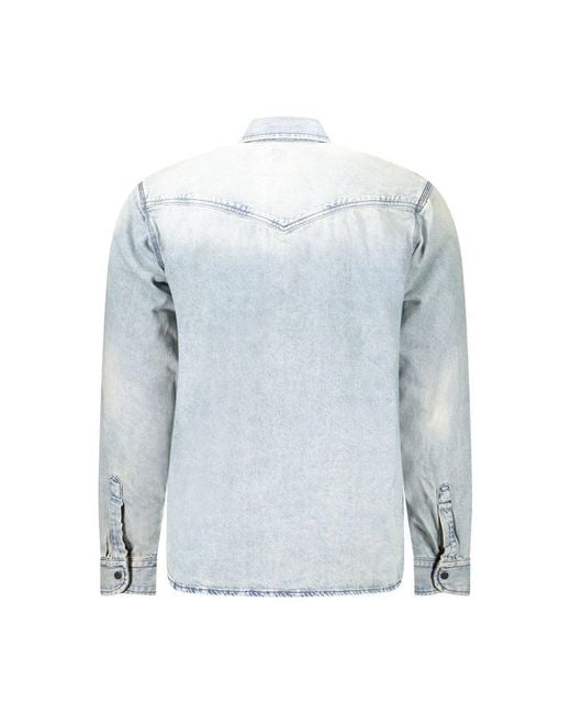 Boss Blue Cotton Shirt for men