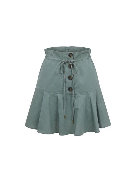 Trussardi Blue Green Cotton Skirt