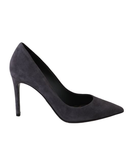 Dolce & Gabbana Black Dolce Gabbana Suede Leather Stiletto Shoes Heels