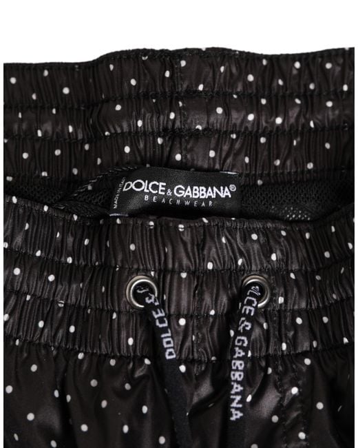 Dolce & Gabbana Black Polka Dot Polyester Shorts Swimwear for men