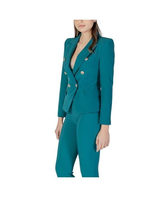 Rinascimento Blue Black Polyester Blazer