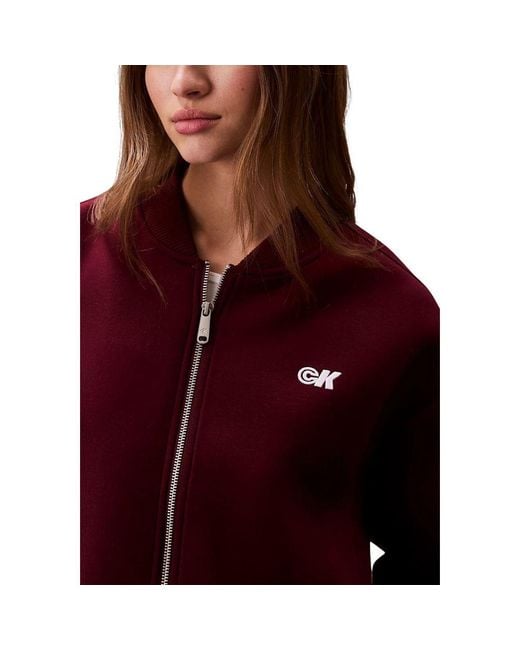 Calvin Klein Red Bordeaux Viscose Bomber