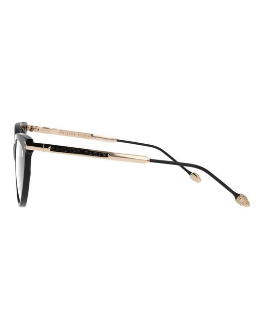 Philipp Plein Metallic Black Cellulose Acetate Glasses (frames) for men