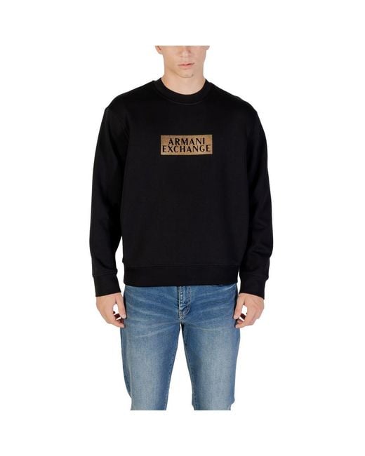 ARMANI EXCHANGE Black Bicolor Cotton Sweatshirt for men