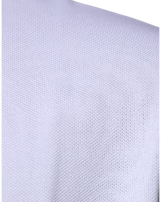 Versace Blue White Viscose Collared Men Polo Short Sleeves T for men