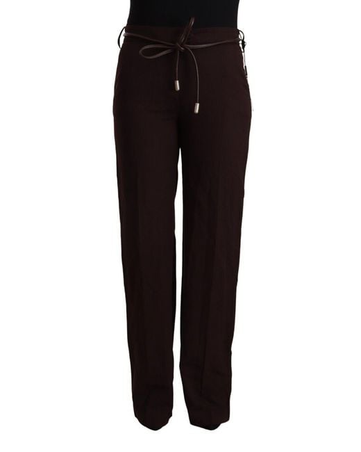 Patrizia Pepe Black Elegant High Waist Straight Forma Pants