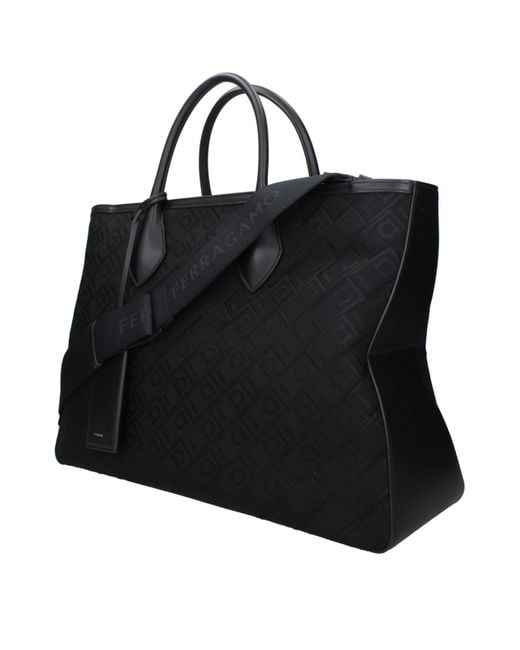 Ferragamo Black Handbags Fabric