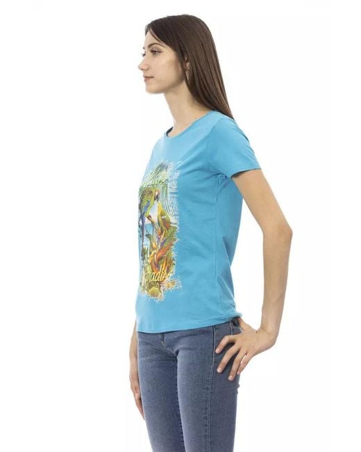 TRUSSARDI ACTION Light Blue Cotton T