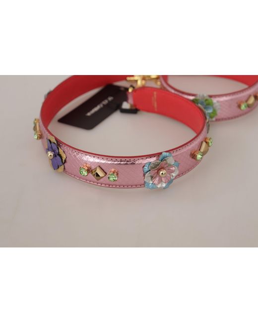 Dolce & Gabbana Red Elegant Metallic Leather Shoulder Strap