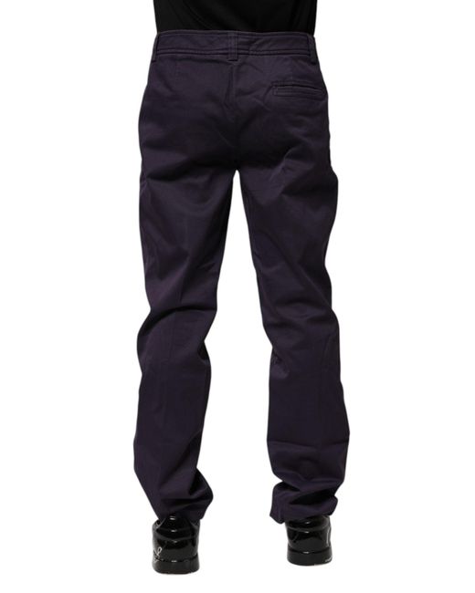 Incotex Blue Dark Purple Mid Waist Casual Straight Pants for men