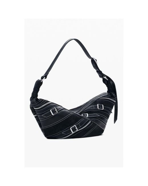Desigual Blue Nero Poliuretano Shoulder Bag