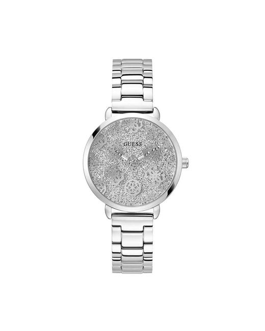 Guess Metallic Gray Stainless Steel Watch for men