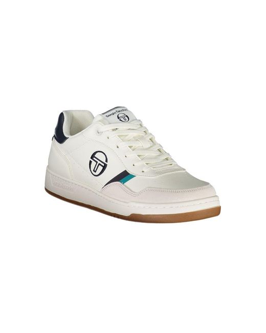 Sergio Tacchini White Sleek Sneakers With Contrast Embroidery for men