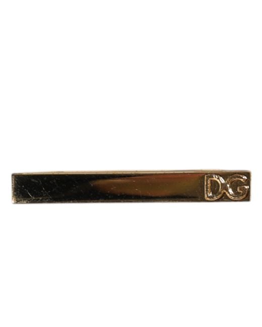 Dolce & Gabbana Brown Tone Brass Crystal Branded Accessory Tie Clip Bar for men