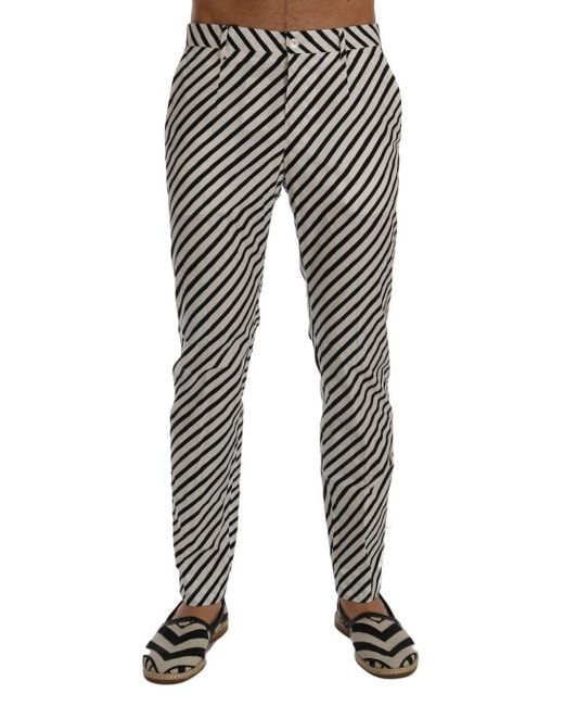 Dolce \u0026 Gabbana White Striped Cotton 