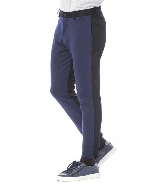 Verri Blue Viscose Men Pant for men
