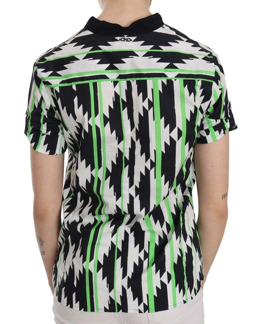 CoSTUME NATIONAL Green Plunging Top Multicolor Tsh3668