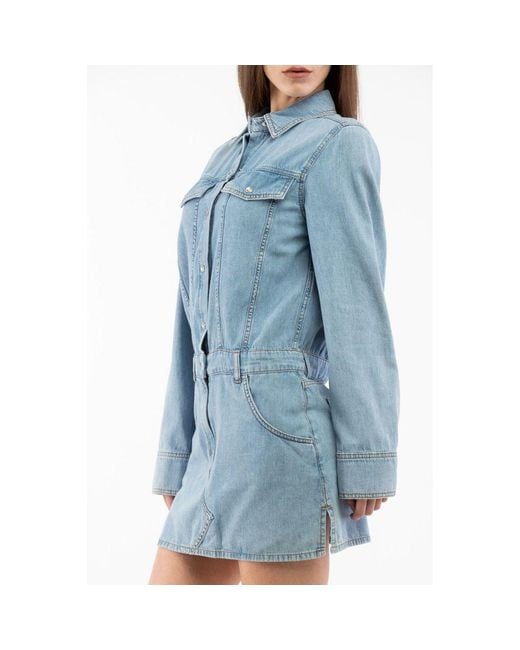 Moschino Blue Multicolor Cotton Casual Dress