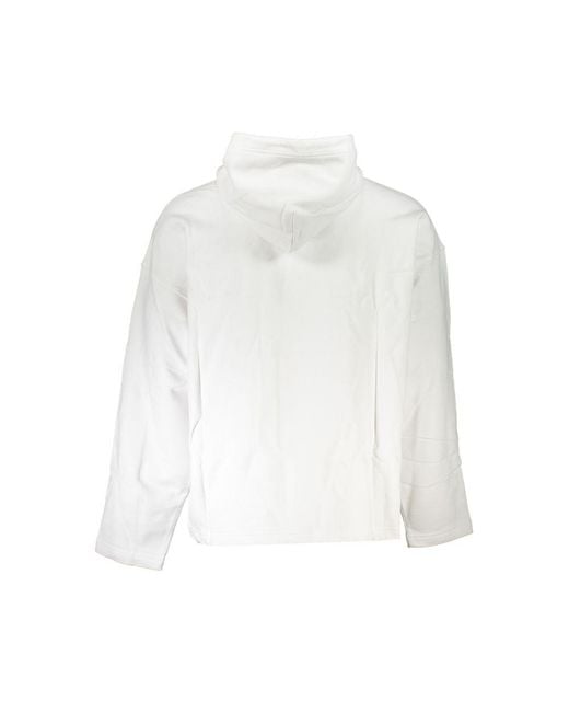 Calvin Klein White Cropped Hoodie Relaxed Fit for men