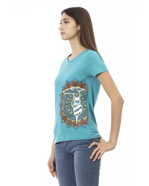 TRUSSARDI ACTION Light Blue Cotton T