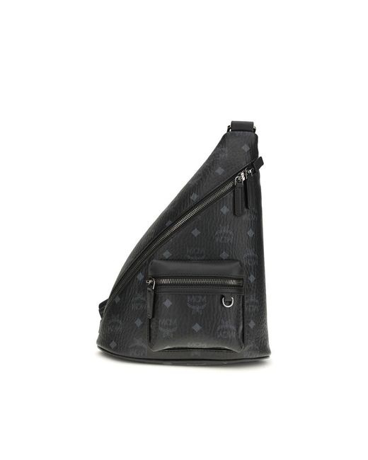 MCM Black Fabric Backpack for men