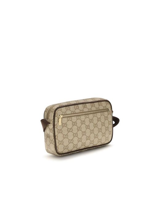 Gucci Gray Beige Cotton Shoulder Bag for men