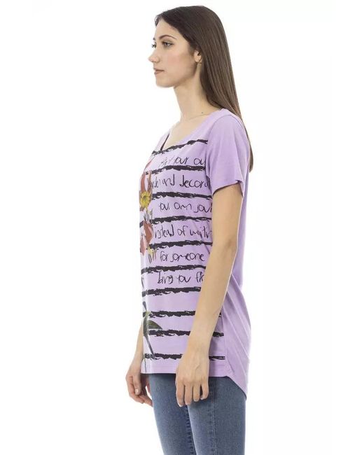 TRUSSARDI ACTION White Purple Cotton T