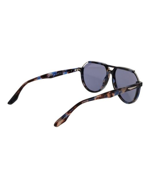 Trussardi Blue Brown Acetate & Stainless Steel Sunglasses for men
