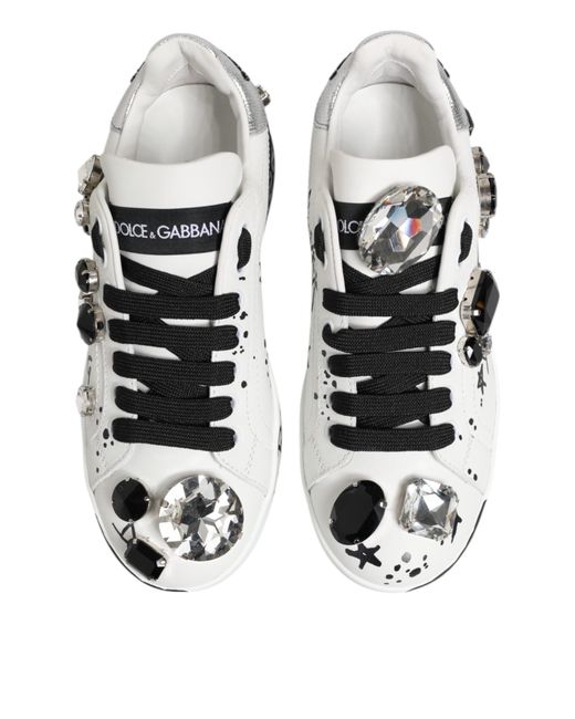 Dolce & Gabbana White Custom 2Zero Graffiti Sneakers