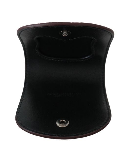 Dolce & Gabbana Brown Refined Caimano Leather Coin Case for men