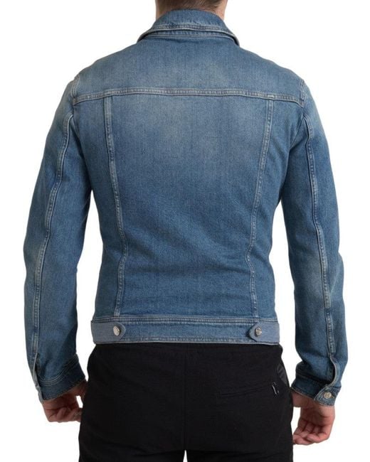 Dolce & Gabbana Blue Elegant Denim Stretch Jacket for men