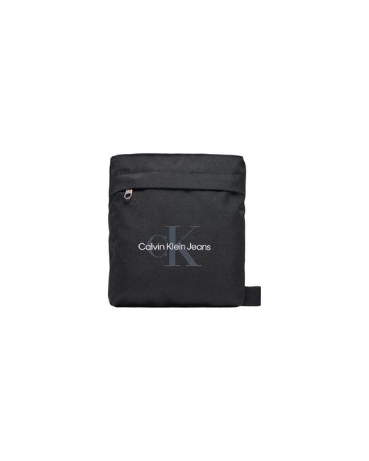 Calvin Klein Black Recycled Polyester Messenger Bag for men