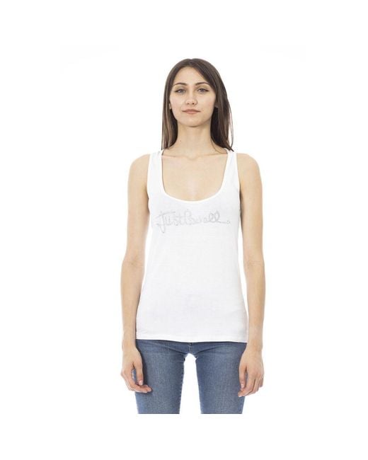 Just Cavalli White Viscose Tank Top