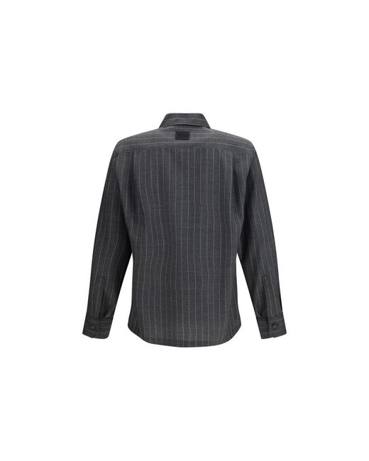 Dolce & Gabbana Gray Wool Oves Aries Dress Shirt for men