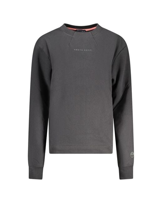 North Sails Gray Black Cotton Sweatshirt
