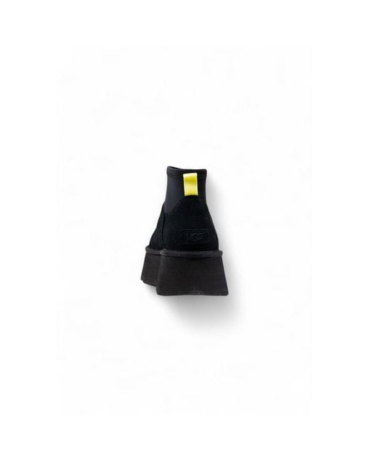 Ugg Black Suede Leather Ankle Boots
