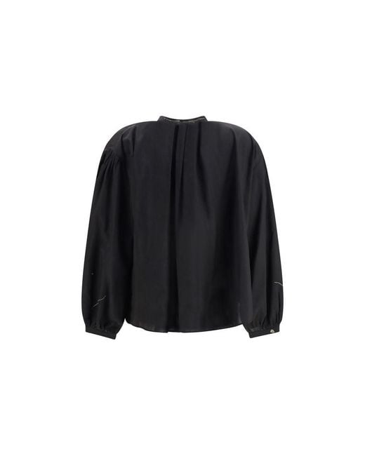 Forte_forte Black Cotton Pattern Shirt